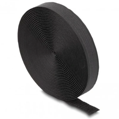 Afbeelding van Delock Klettband auf Rolle mit Schlaufe L 3 m x B 20 mm schwarz HQ p