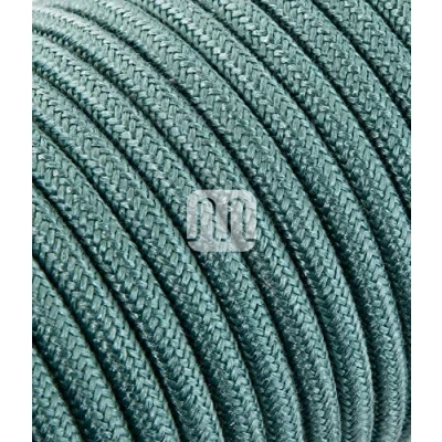 Afbeelding van Elektrische kabel gecoat in gekleurde stof. Made Italy! 3 meter 2x0, 75 Kleur: Ruw groene salie