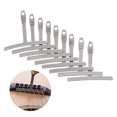 Afbeelding van Set van 9 Understring Radius Gauge voor Gitaar en Bass Setup Luthier Gereedschap Bridge Zadel Aanpassingen