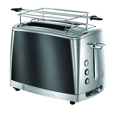 Afbeelding van Russell Hobbs Luna Moonlight Grey Broodrooster Grijs, Extra Brede Sleuven, Snel, Gemakkelijk Reinigbaar, RVS, 23221 56