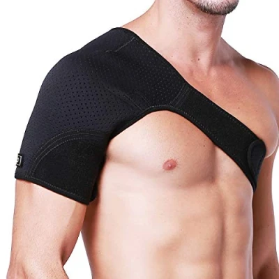 Afbeelding van HUEGLO Schouder Ondersteuning Brace voor Mannen &amp; Vrouwen Rotator Manchet Compatibel Schade Preventie, Bevroren Pijn Verlichting, Ontwricht AC Gewricht,Sprain,Pijn,Tendinitis,Artritis Rechts