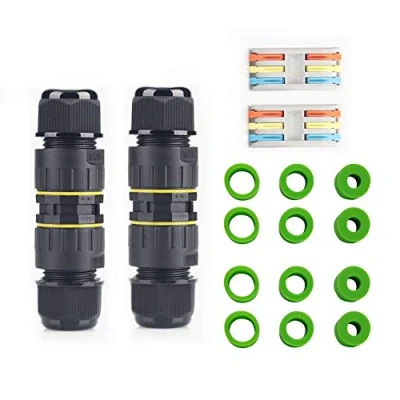 Afbeelding van YIXISI 2 Stuks Waterdichte Aansluitdoos, 3 Poool M25 IP68 Connector, Externe Hulskoppeling, Ø 5 14 mm (Zwart, PA66), Handig Ontwerp met Directe Steeksleutel, Kabel Connector voor Buiten