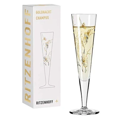 Afbeelding van Ritzenhoff 1078277 champagneglas, 200 ml, serie Goldnacht nr. 7, elegant designstuk met echt goud, Made in Germany