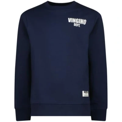Afbeelding van Vingino Basic Crew Hooded Sweatshirt voor jongens, Donkerblauw, 8 Jaar