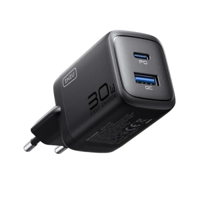 Afbeelding van INIU 30W USB C oplader, 2 Poorts [USB + A] Meervoudige Voedingsadapter, PD 3.0 Snellaadstekker, Voedingsadapter voor iPhone 16 15 14 Pro Max, iPad Air Mini, Samsung S24 Ultra, Google enz.