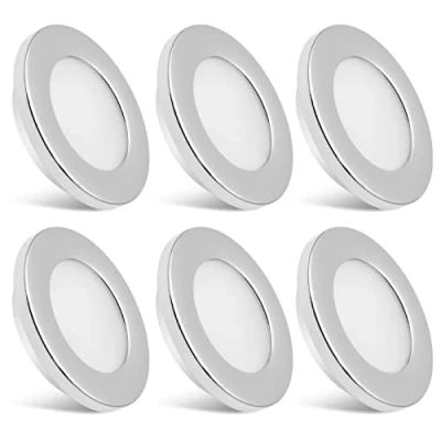 Afbeelding van Dream Lighting Plafondlamp, 12 V, LED spot voor camper, binnen, verchroomd, IP44, warmwit, 6 stuks