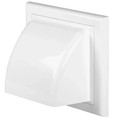 Afbeelding van AWENTA Ø 100 mm afvoerrooster, wit ABS kunststof, met terugslagklep droogopening afvoerluchtopening buitenventilatieafdekking 10 cm (19 x 19 cm), wit.
