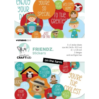 Afbeelding van Creative Craftlab Sticker Paper Pad On the farm Friendz 105x148x3mm 15 SH nr.38