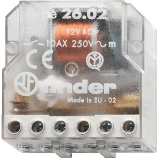 Afbeelding van Finder 26.02.8.024.0000 Stroomstootschakelaar Inbouw 2x NO 24 V/AC 10 A 2500 VA 1 stuk(s)