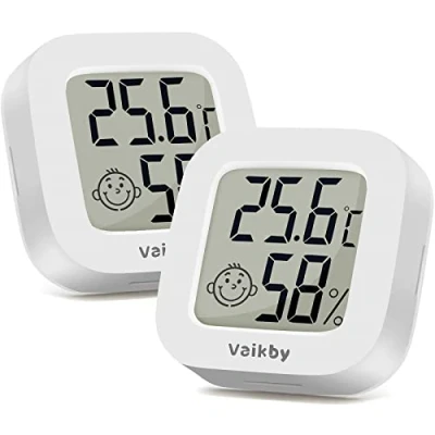 Afbeelding van 2Pack kamer Thermometer Vaikby, Indoor Hygrometer, Mini Digitale Temperatuur Vochtigheid Meter Gauge Monitor, Groot LCD scherm Celsius voor Huis, Kas, Baby, Kantoor, Tuin, Kelder