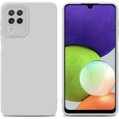 Afbeelding van Cadorabo Hoesje geschikt voor Samsung Galaxy A22 4G in FLUID WIT Beschermhoes TPU silicone Cover Case