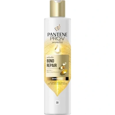 Afbeelding van Pantene Pro V Molecular Bond Repair Shampoo met biotine 250 ml. Geconcentreerde formule voor droog, beschadigd haar. Beschermt &amp; laat het haar zichtbaar gezonder uitzien. Verrijkt voedingsstoffen