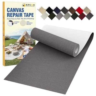 Afbeelding van zelfklevende stof, 8 x 160 cm, waterdichte stoftape, canvas patches voor outdoor meubels, bootafdekkingen, banken, tenten, loungestoelen, zonwering, rookgrijs