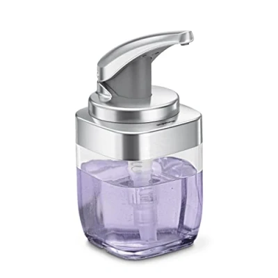 Afbeelding van Simplehuman Zeepdispenser Handpomp Kunststof Mat 444 ml Transparant Nikkel