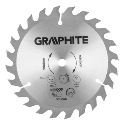 Afbeelding van graphite cirkelzaagblad 150mm tanden 24 55h666