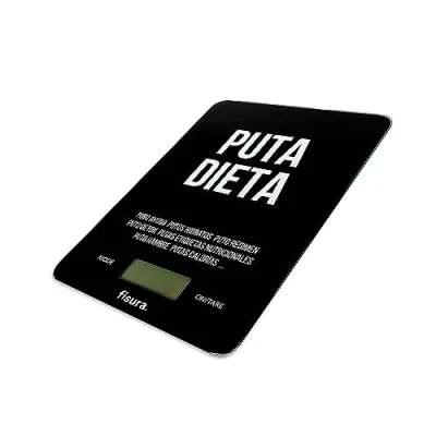 Afbeelding van Fisura Digitale keukenweegschaal. Originele elektronische weegschaal 5kg/11lbs. Multifunctionele Glas en ABS. 15cm x 22cm (Dieet, zwart)