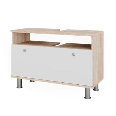 Afbeelding van Vicco FynnWastafelonderbouw 80.2 x 54 cm met lade Sonoma/Wit
