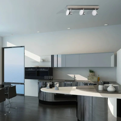 Afbeelding van näve led plafondlamp Jericho incl. lampen 3x 20 w, metaal/glas, chroom (1 stuk)