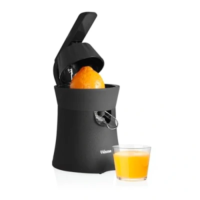 Afbeelding van citruspers Tristar CP 3015 Elektrische Twee verschillende perskegels Met pulpfilter, druppelstop en pershendel Mat Zwart