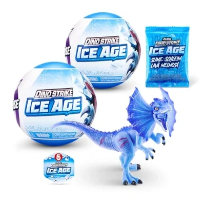 Afbeelding van 5 Surprise Dino Strike Ice Age, 2 capsules, van ZURU Unbox Dinosaurs, Trucks, Helikopters en meer (2 capsules)
