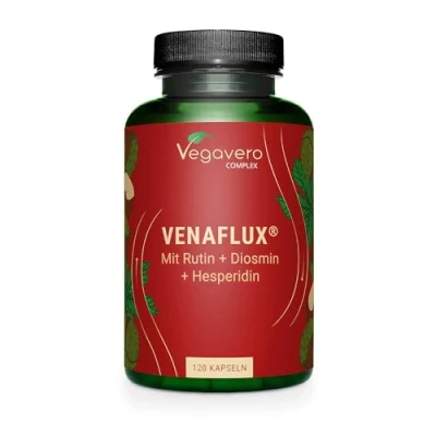 Afbeelding van Vegavero RUTIN complex Met diosmin, hesperidine, paardenkastanje extract &amp; slagersbezem 100% NATUURLIJK VEGAN Aderen capsules 20% aescine Zonder toevoegingen 120