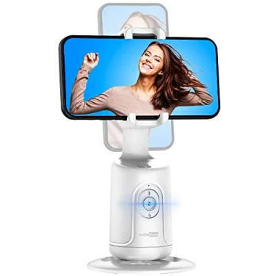 Afbeelding van Auto face tracking statief, 360 rotatie, smart tracking, telefoonhouder, geen app nodig, body selfie stick gimbal stabilisator voor video opname, live streaming, vlog (Wit)