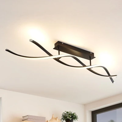 Afbeelding van Lindby LED plafondlamp met dimmer 1licht metaal, kunststof H: 15.6 cm mat Inclusief lichtbron
