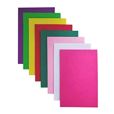 Afbeelding van Jtnohx Stijve viltstof om te knutselen, 2 mm dikke gekleurde vilten vellen, 8 stuks 20 x 30 cm knutselstof voor naaien en doe het zelfprojecten (roze groene serie)