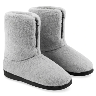 Afbeelding van CityComfort Damespantoffels pluizige laarsslippers, huisschoenen voor dames en tieners, maten 3 8, pantoffels met antislipzool geschenken haar, Grijs, 38 EU