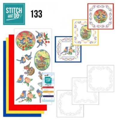 Afbeelding van Nr. 133 Blue Birds by Jeanine&#039;s Art for Stitch and Do