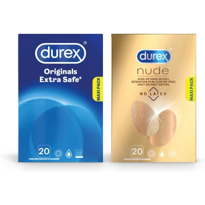 Afbeelding van Durex Extra Safe Condooms 20 stuks &amp; Nude No Latex Pakket