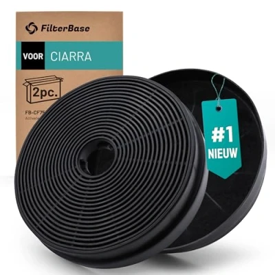 Afbeelding van FilterBase® Actieve koolstoffilter, 2 stuks, geschikt voor Ciarra CBCF003 filter afzuigkap