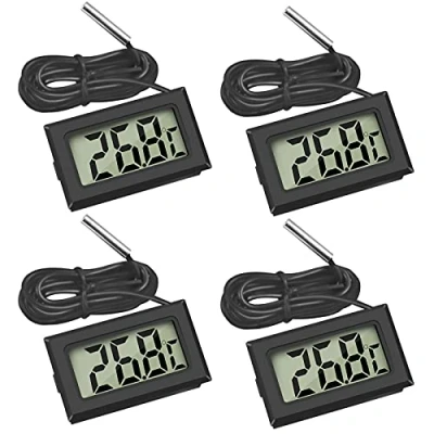 Afbeelding van Thlevel Digitale lcd thermometer, temperatuurmonitor met externe sensor, voor koelkast, vriezer, aquarium