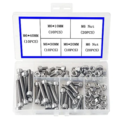 Afbeelding van M6 304 Zeskant Inbusbouten Roestvrij Staal Dopkop Schroeven Inbusbout Mechanische Onderdelen Dopschroef Assortiment Kit