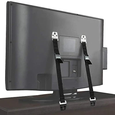 Afbeelding van tv en meubels anti tip riemen, metalen zware riemen kinderveiligheid, verstelbare veiligheidsmeubels wandankers voor babybestendige flatscreen tv, dressoir, boekenkast, kasten, geen plastic