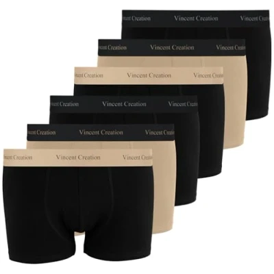 Afbeelding van Vincent Creation Set van 6 boxershorts, onderbroeken, retroshorts voor heren, Sts mix stuks, L