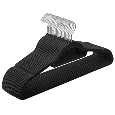 Afbeelding van Nancy&#039;s 20 Plastic Zwarte Kledinghangers Hangers Voor Kleding