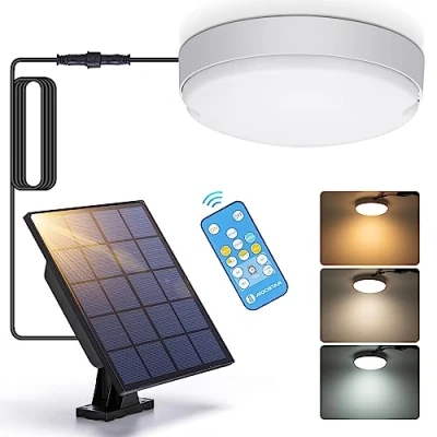 Afbeelding van Aigostar Zonnelampen 50W outdoor solar light met afstandsbediening IP65, plafondlamp instelbare kleurtemperatuur 3000K/4000K/6500K 3M kabel