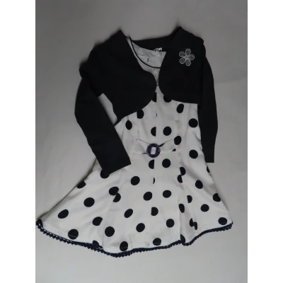 Afbeelding van Jurk Feestkleedje + kort gilet Off white marine 4 jaar 104