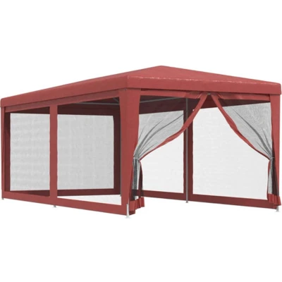 Afbeelding van VidaXL Partytent met 6 mesh zijwanden 3x6 m HDPE rood