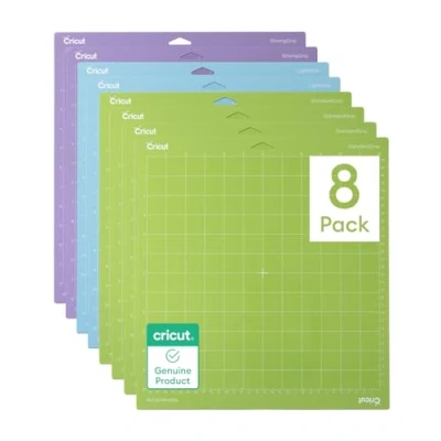 Afbeelding van Cricut Matvariatiepakket (8 stuks, 12&quot; x 12&quot;) voor Explore &amp; Maker Machines Inclusief 4 StandaardGrip, 2 LightGrip, StrongGrip