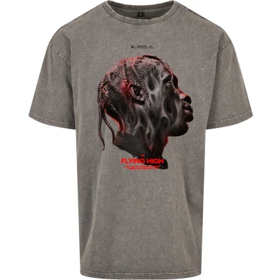 Afbeelding van Upscale by Mister Tee Flying HIGH Oversize Overs Tshirt print, Heren, Maat: XXL, Lightasphalt