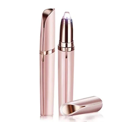 Afbeelding van Epilator voor wenkbrauwen, dames, scheerapparaat, elektrisch, gezicht, epilator, het verwijderen van lippen en neus, ontharing, snor (roségoud)