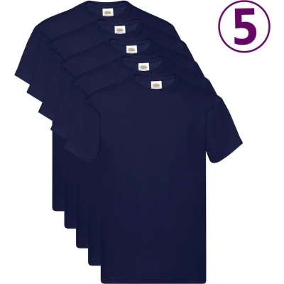 Afbeelding van Fruit of the Loom T shirts Original 5 st 4XL katoen marineblauw