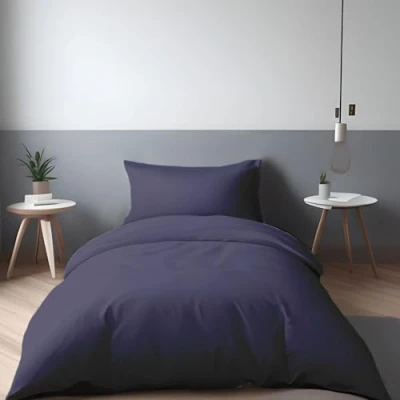 Afbeelding van LivinEase Geborstelde Microvezel 135 x 200cm Dekbedovertreksets 100 GSM Marineblauw Dekbedovertrek Met 1 Kussensloop (80x80 cm) Hotelkwaliteit Hypoallergeen, Onderhoudsvriendelijk en Comfortabel