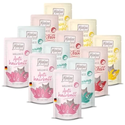 Afbeelding van MjAMjAM Premium natvoer voor katten Wellness feel good verpakking rund, 12 stuks (12 x 125g), graanvrij met extra vlees