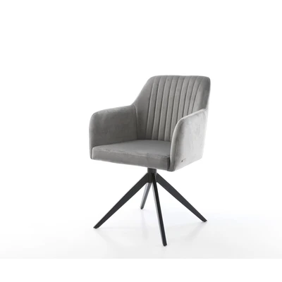 Afbeelding van Draaistoel Greg Flex kruisframe breed zwart fluweel grijs 360 draaibaar
