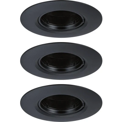 Afbeelding van Paulmann 92114 Inbouwlamp Set van 3 stuks GU10 Zwart