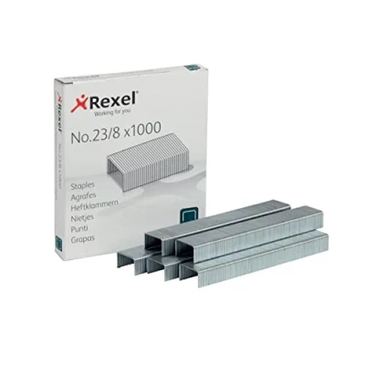 Afbeelding van Rexel nietjes type 23/8 van staal, kwaliteitsheftklemmen, 1000 stuks