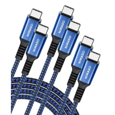 Afbeelding van NIMASO USB C naar kabel [3 pack / 0.3M + 1M 2M], gevlochten 60W 20V 3a Power Delivery Type PD snellaadkabel voor Samsung Galaxy Note20 Ultra 5G S20 Note 10, Google Pixel XL, iPad Pro 2020